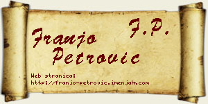 Franjo Petrović vizit kartica
